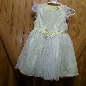 vtg Nanette frilly vintage lace overlay gorgeous dress yellow white 2 t